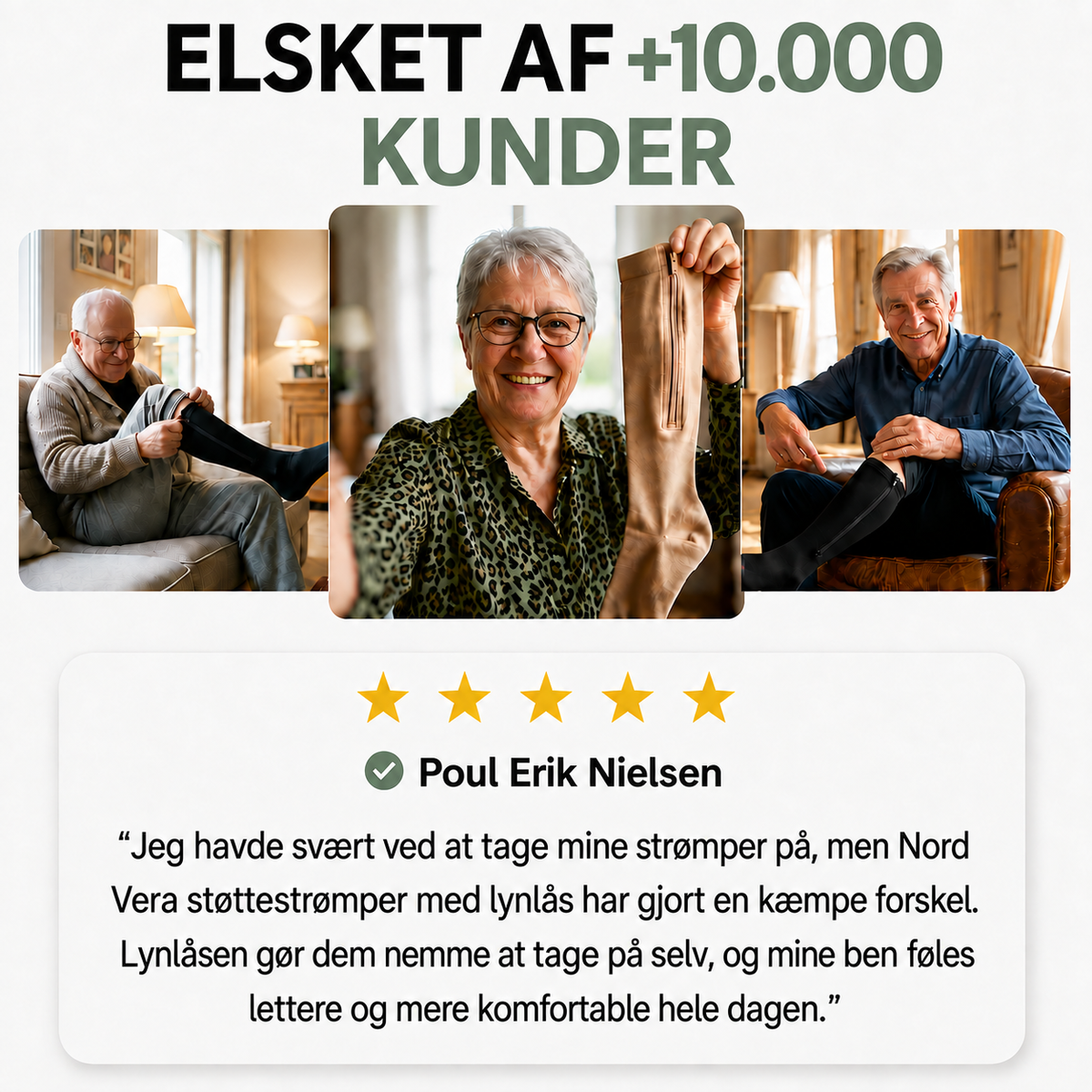 Støttestrømper Med Lynlås