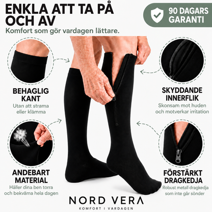 Stödstrumpor med dragkedja