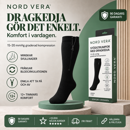 Stödstrumpor med dragkedja