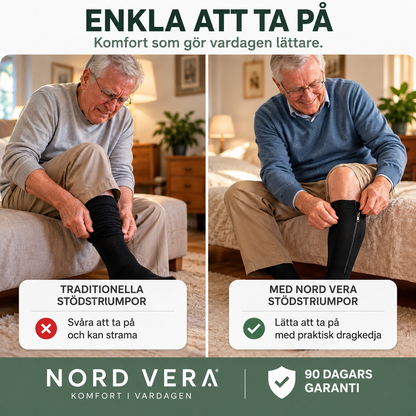 Stödstrumpor med dragkedja